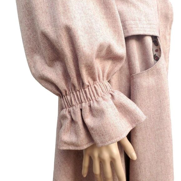 Vintage Pink Skirt Suit 70s Wool Office Wear M 8 10 Junior Belle - Picture 11 of 16